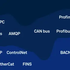 Diagram showing various industrial communication protocols, contrasting CAN bus with Ethernet-based systems like EtherNet/IP and Profinet.