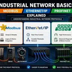 Industrial network protocols explained: Modbus, Ethernet/IP, and Profinet. Comparing Ethernet/IP vs. TCP/IP for industrial automation.