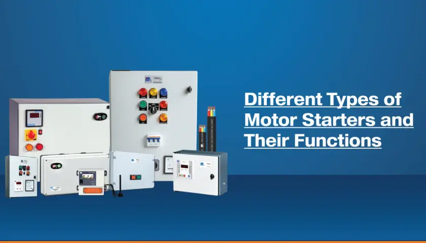 Various motor starters are displayed, illustrating how a motor starter works by controlling power to electric motors.
