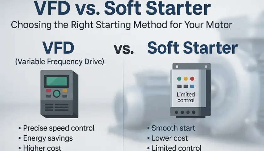 VFD vs. Soft Starter: A comparison of motor starting methods. VFD offers precise control & energy savings, while soft starters provide smooth starts at a lower cost.