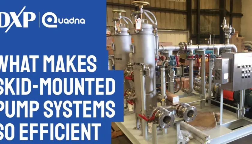 A complex pump skid system with filters, valves, and motors, illustrating the meaning of efficient skid-mounted pump systems.