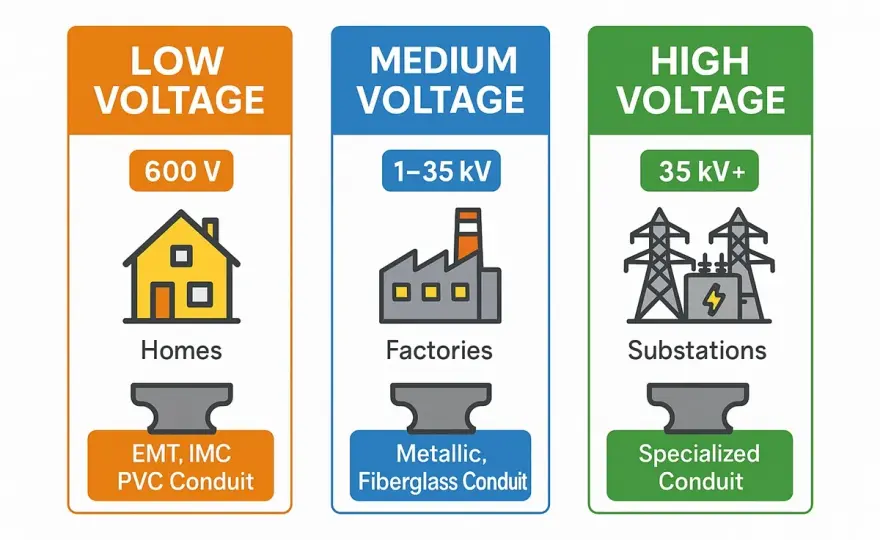 UK Voltage Levels Explained - LV, MV, HV Demystified