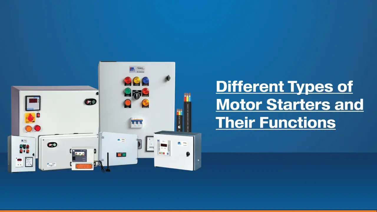 Various motor starters are displayed, illustrating how a motor starter works by controlling power to electric motors.