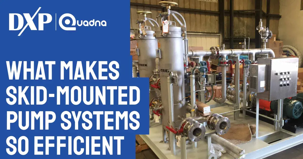 A complex pump skid system with filters, valves, and motors, illustrating the meaning of efficient skid-mounted pump systems.